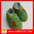 factory price hot sell colorful shape soft flat cow leather embroidered happy baby shoes